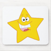 Happy Golden Star Mouse Pad