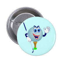 Happy Golf Ball T-shirts and Gifts Pinback Buttons