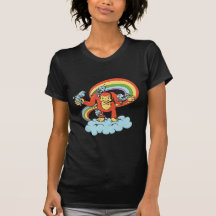 happy gorilla cartoon character vector tee shirt