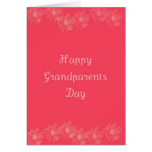 Happy Grandparents Day Pink with Flowers Greeting Cards
