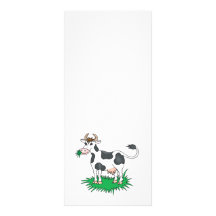 happy grazing cow rack card design