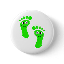 Happy Green Feet Button