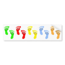 Happy Green Feet, Happy Red Feet, Happy Yellow ... bumper stickers