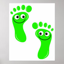Happy Green Feet Print