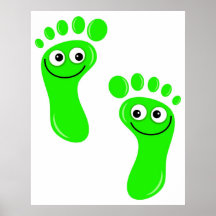 Happy Green Feet Print
