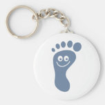 Happy Grey Foot Keychain