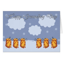 Happy Groundhog Day whistling Groundhogs Greeting Card