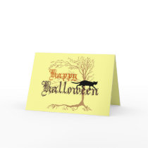 Happy Halloween Black Cat Card