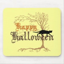 Happy Halloween Black Cat Mousepads
