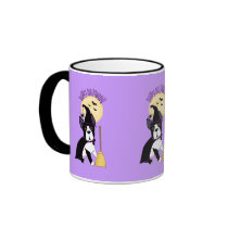 Happy Halloween Boston Terrier Witch Mugs