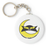 Happy Halloween Cat and Moon design keychains