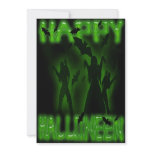 Happy Halloween Creepy Bats and Zombies Invitation