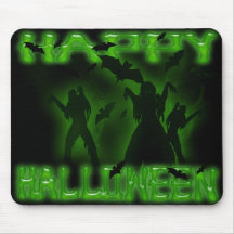 Happy Halloween Creepy Bats and Zombies Mousepad