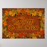 Happy Halloween Fall Leaves posters