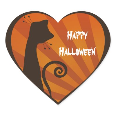 Happy Halloween Heart Sticker