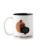 Happy Halloween Kitty and Pumpkin mugs