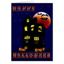 Happy Halloween Mansion Card