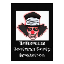 Happy Halloween party invitation with clown