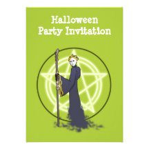 Happy Halloween party invitation with demon