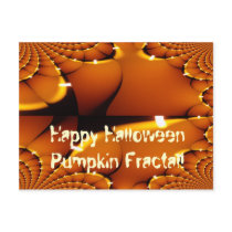 Happy Halloween Pumpkin Fractal-Unique halloween Post Card