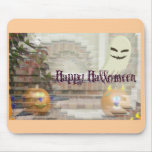 Happy Halloween Pumpkin & Ghost Illusion Mouse Pad