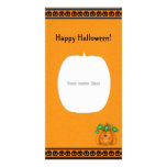 Happy Halloween Pumpkin Smiley Photo Card photo cards