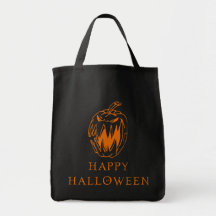 Happy Halloween Pumpkin Tote Tote Bags