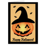 Happy Halloween - Pumpkin Witch Greeting Cards