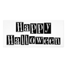 Happy Halloween Retro Blocks Personalised Rack Card