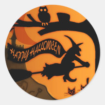 Happy Halloween Round Stickers