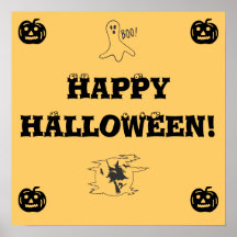 Happy Halloween sign - door decoration Poster