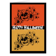 Happy Halloween! Skulls & Spiders Greeting Cards