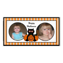 Happy Halloween Spooky Cat Photo Cards