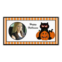Happy Halloween Spooky Cat Photo Cards