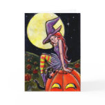 Happy Halloween Witch and Cat cards