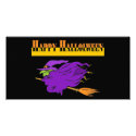 Happy Halloween with Purple Witch photo cards
