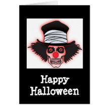 Happy Halloween with scary clown face Greeting Card