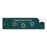 Happy Hanukkah – 3 Magen Davids Bumper Stickers