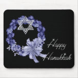 Happy Hanukkah Blue Wreath & Star Mousepad