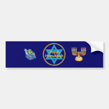 Happy-Hanukkah Bumper Stickers