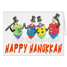Happy Hanukkah dreidels card