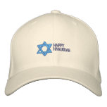 Happy Hanukkah Emrboidered Hats - Light Apparel embroidered hats