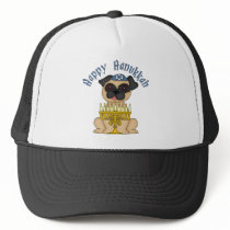 Happy Hanukkah Fawn Pug Hat