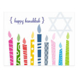 Happy Hanukkah Menorah Candles Postcards postcards