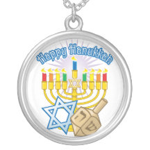 Happy Hanukkah Pendant
