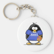 Happy Hanukkah Penguin Keychains