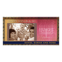 HAPPY HANUKKAH  Photo Greeting Card template