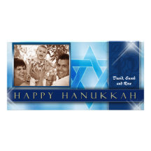 Happy Hanukkah Photo Greeting Card template