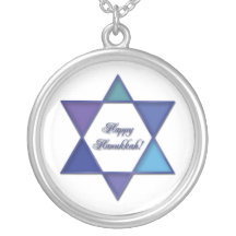 Happy Hanukkah Star of David Necklace