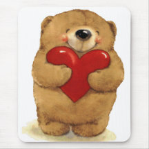 Happy Heart Bear Mouse Pad